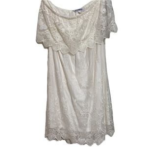 Express white lace dress with open back